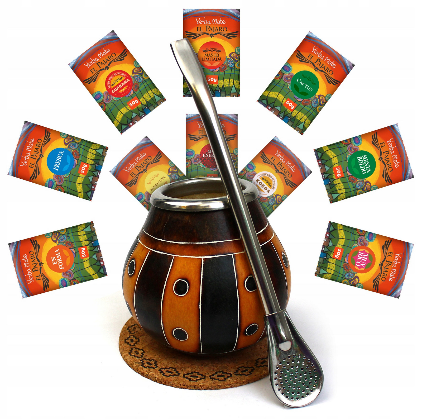 Yerba Set Mate Green 10x50g 500g Tykwa Bombilla