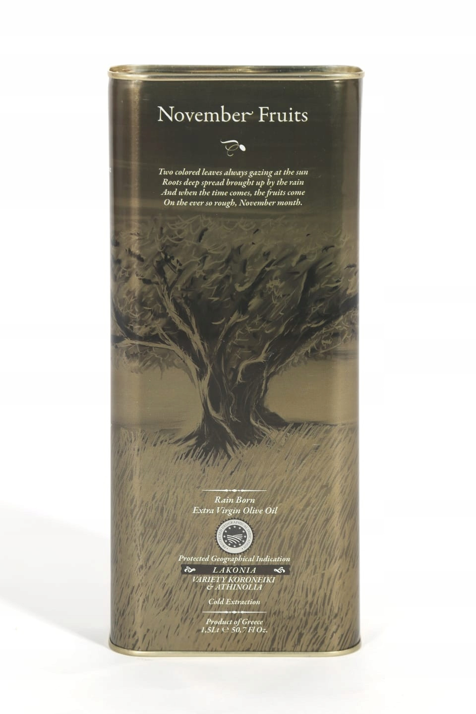 Řecký olej Extra Virgi Plechovka 1,5 litrů Lakonia Čerstvá Sklizeň 1500 ml