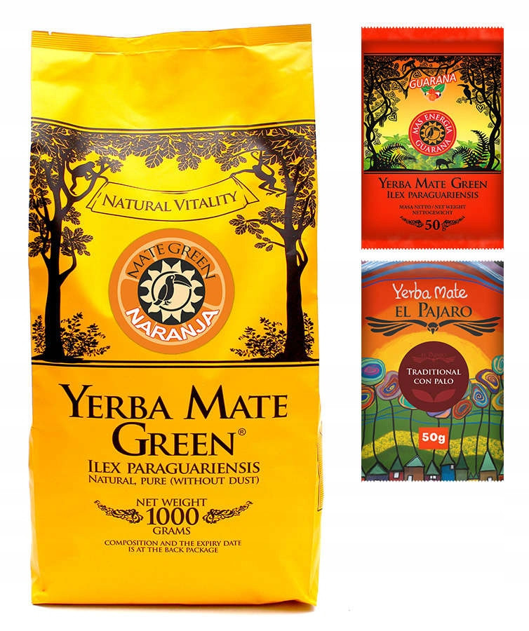 Yerba Mate Green Vitality Naranja Tropico 1000g +2x 50g Bonus Moc 1100 g