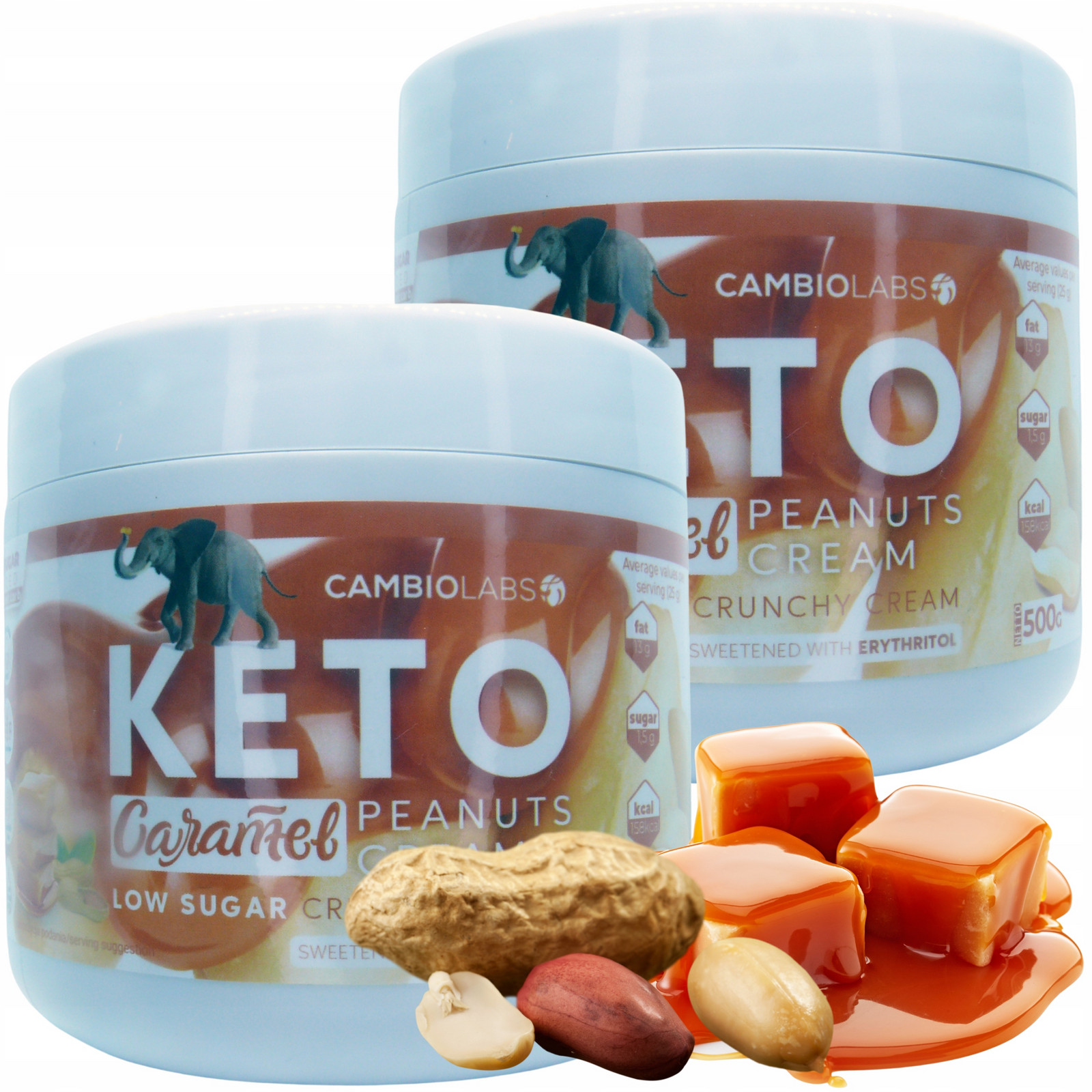 Krém Ořechy v karamelu Keto bez cukru 1000g Cambio