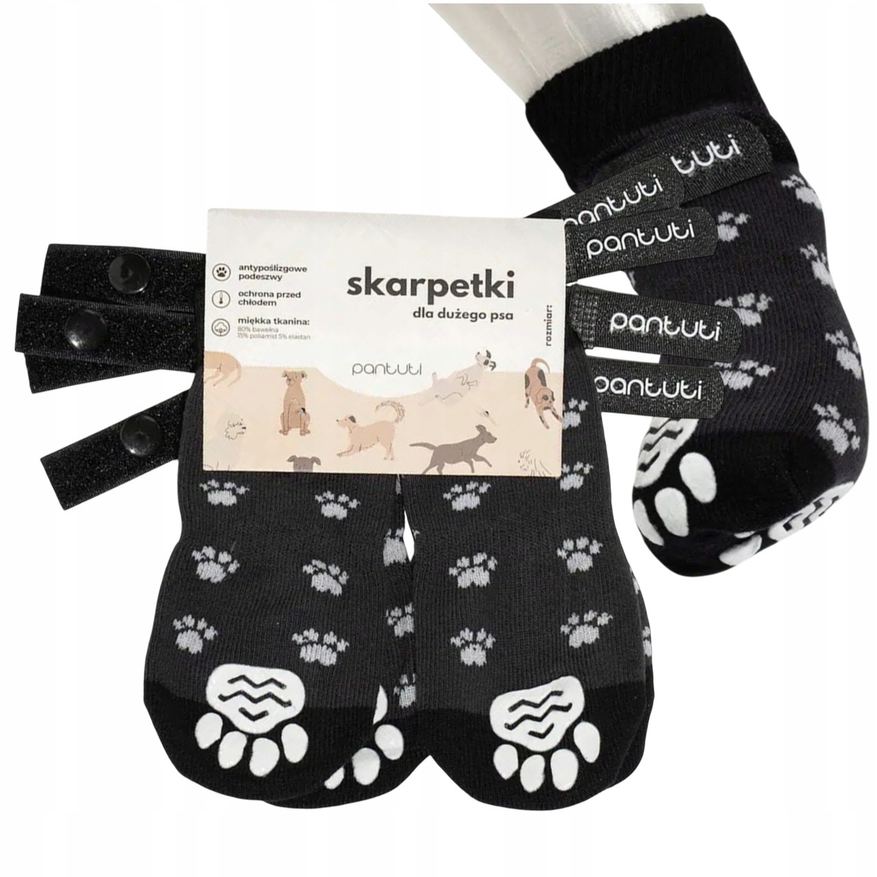 8 Kusů 2 Sady Protiskluzových Ponožky Se Suchým Zipem Pro Velkého Psa Leo XXL