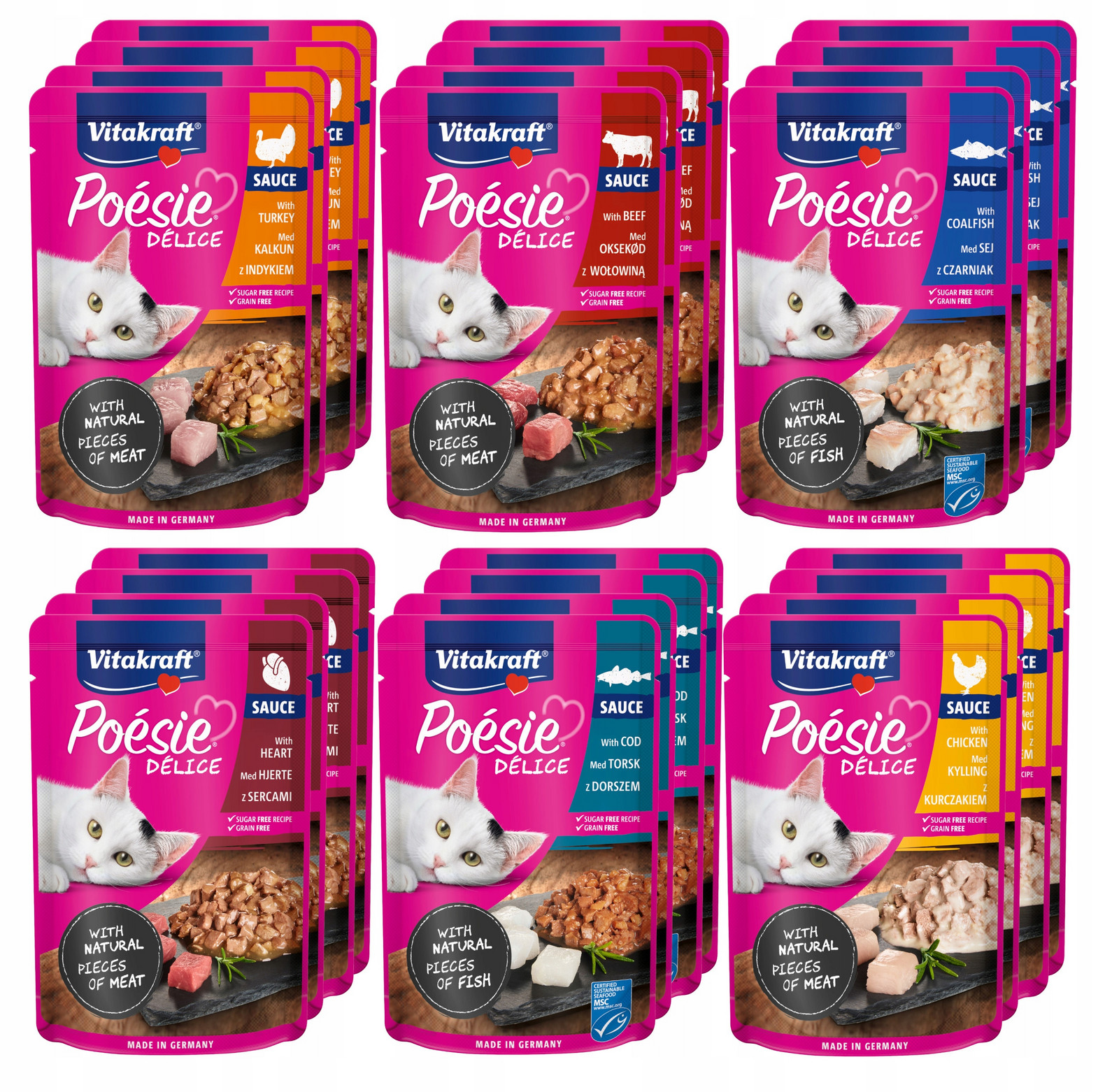 Vitakraft Poesie Delice mix chutí v omáčce pro kočky 24x85g