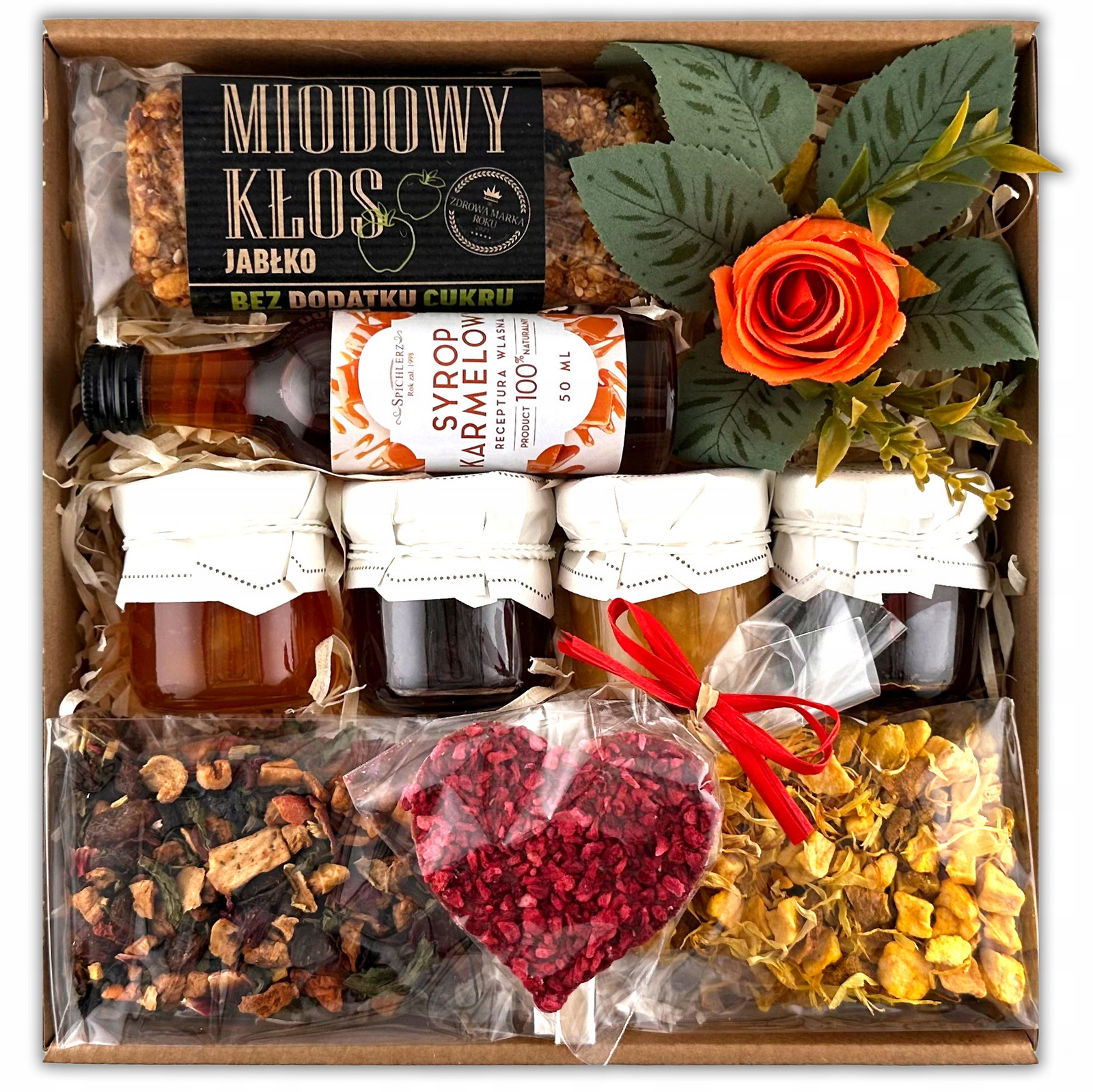 Dárek pro ženu k narozeninám Sada čajů a sladkostí Dárkový koš