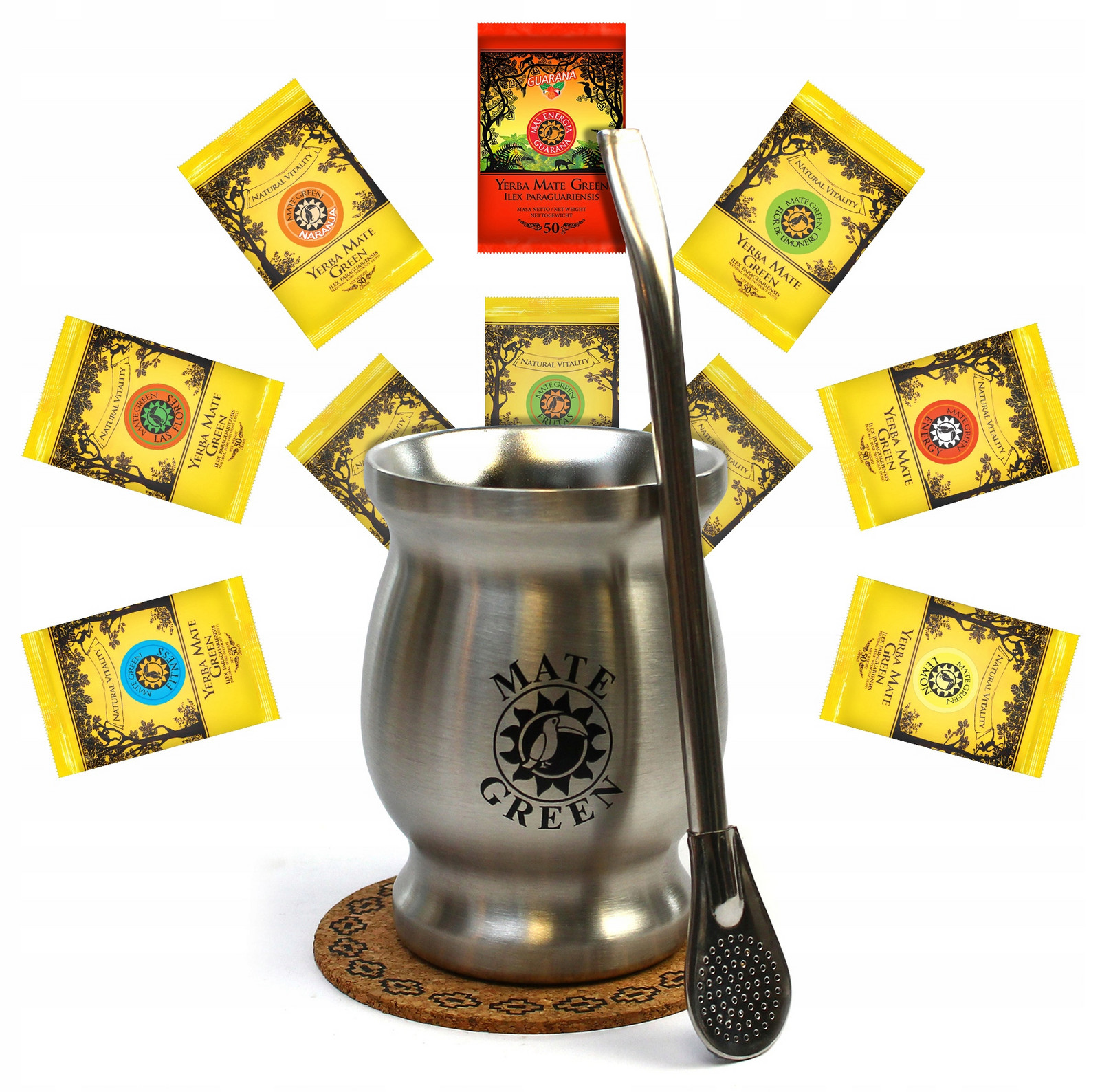 Sada Yerba Mate Green 10x50g Matero TermoMate Hrnek Bombilla Liza