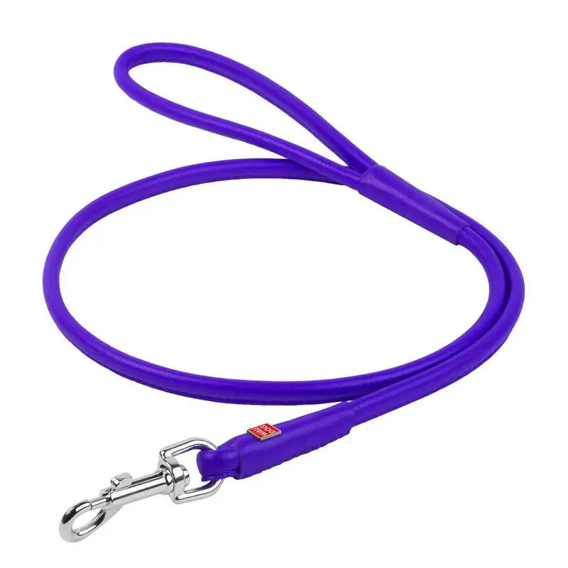 Vodítko Pro Psa Kožená Collar Waudog Fialová 122 CM 10 MM