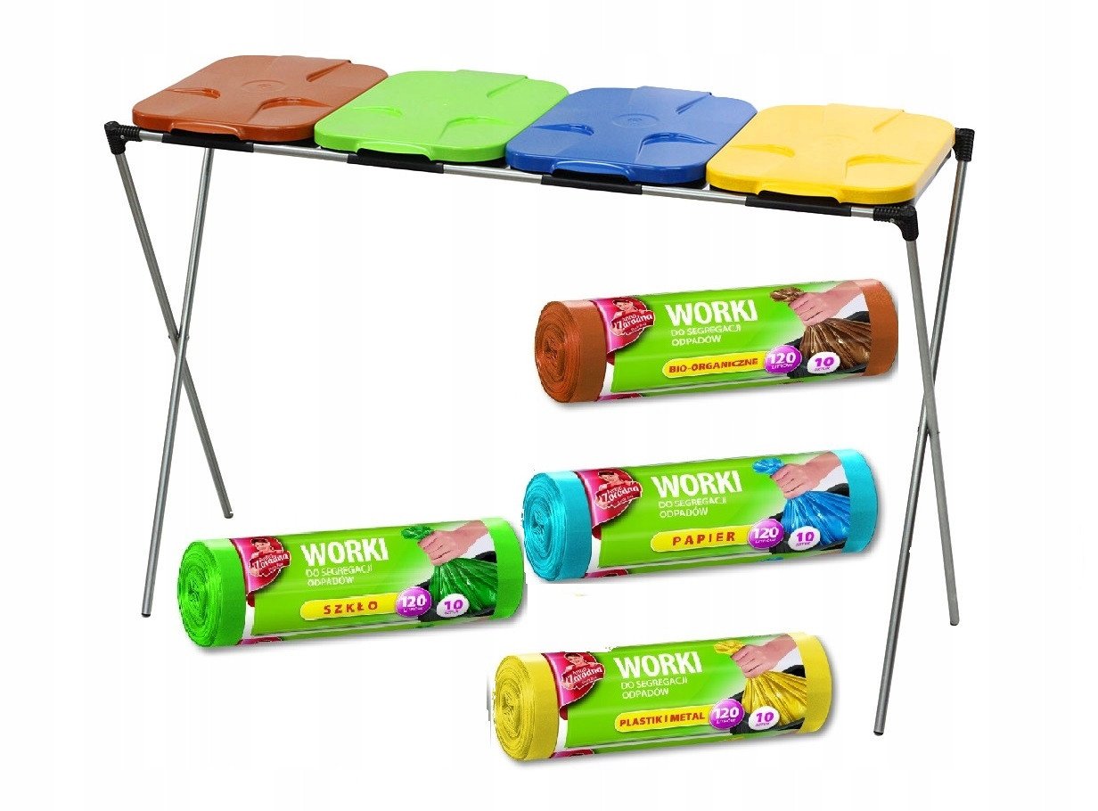 Stojan Koš na 4 pytle na třídění 4 sáčky