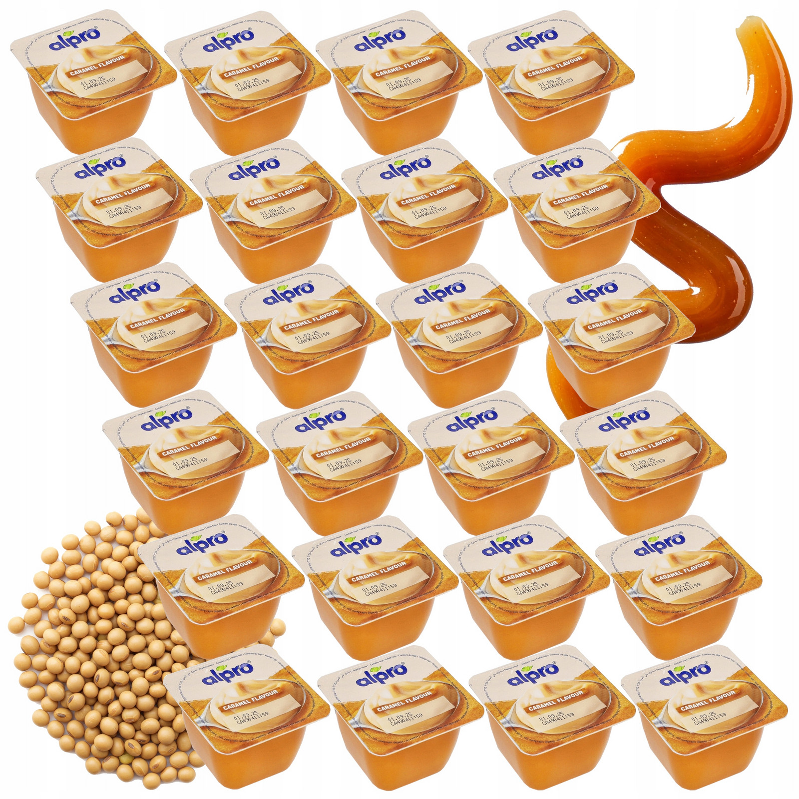 Sada Dezert Alpro Rostlinný, Sójový s vápníkem s karamelovou příchutí 24x125g