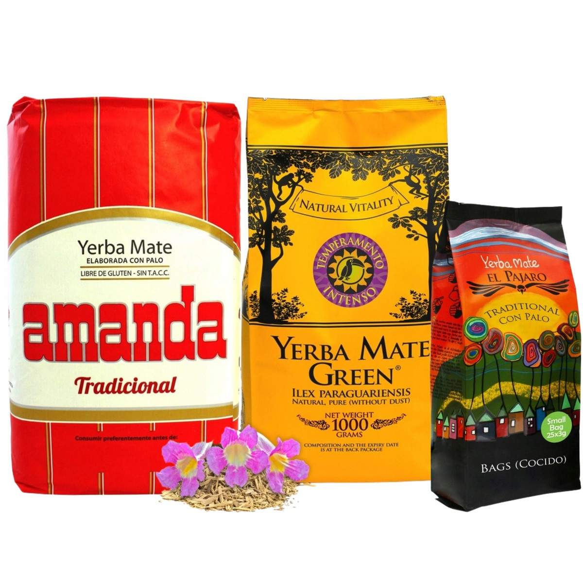 Yerba Mate Amanada Elaborada Mate Green Temperamento 2x1kg cocido 25x3g