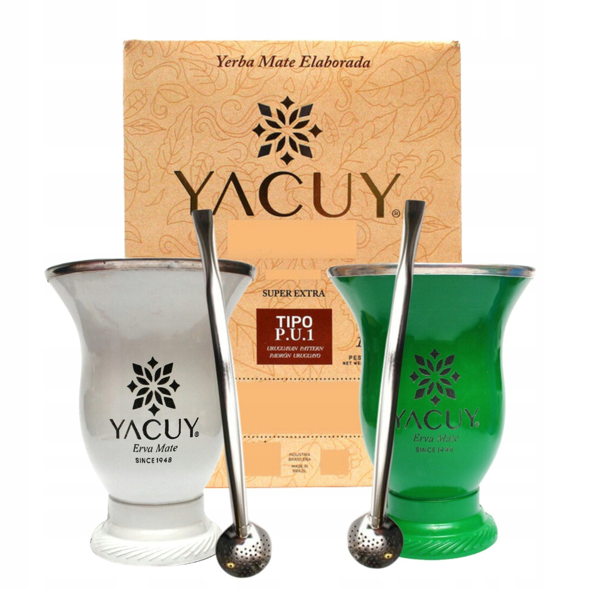 Sada Big Yerba Mate Yacuy Organická 1 kg Bio Matera Big Bombilla Largo