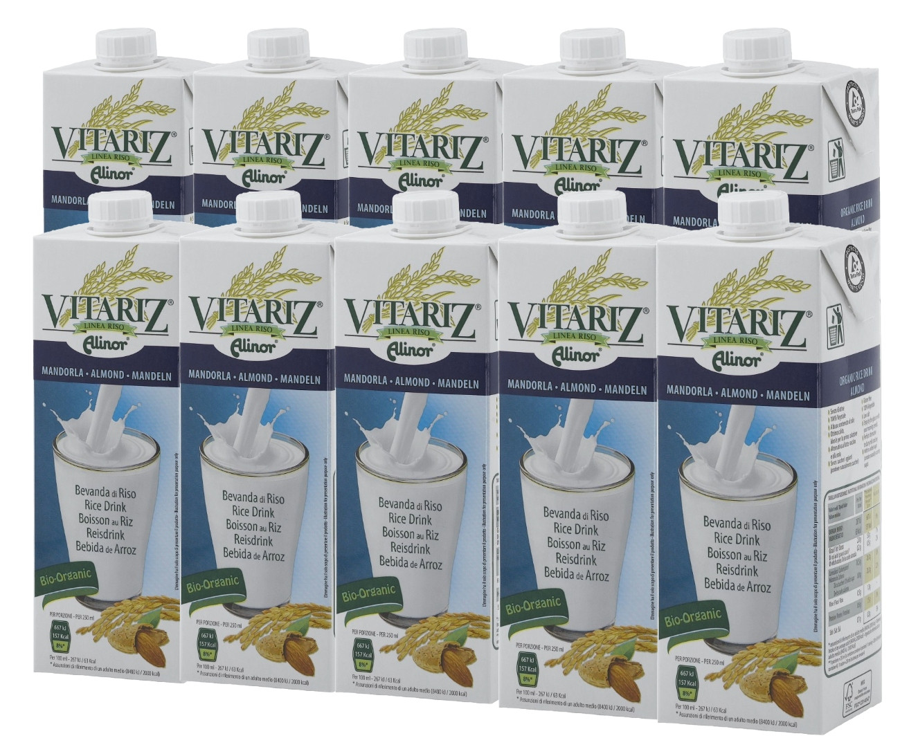 Rýžový nápoj Rostlinný nápoj Přírodní Mandlový Bio Bio 10 x 1L