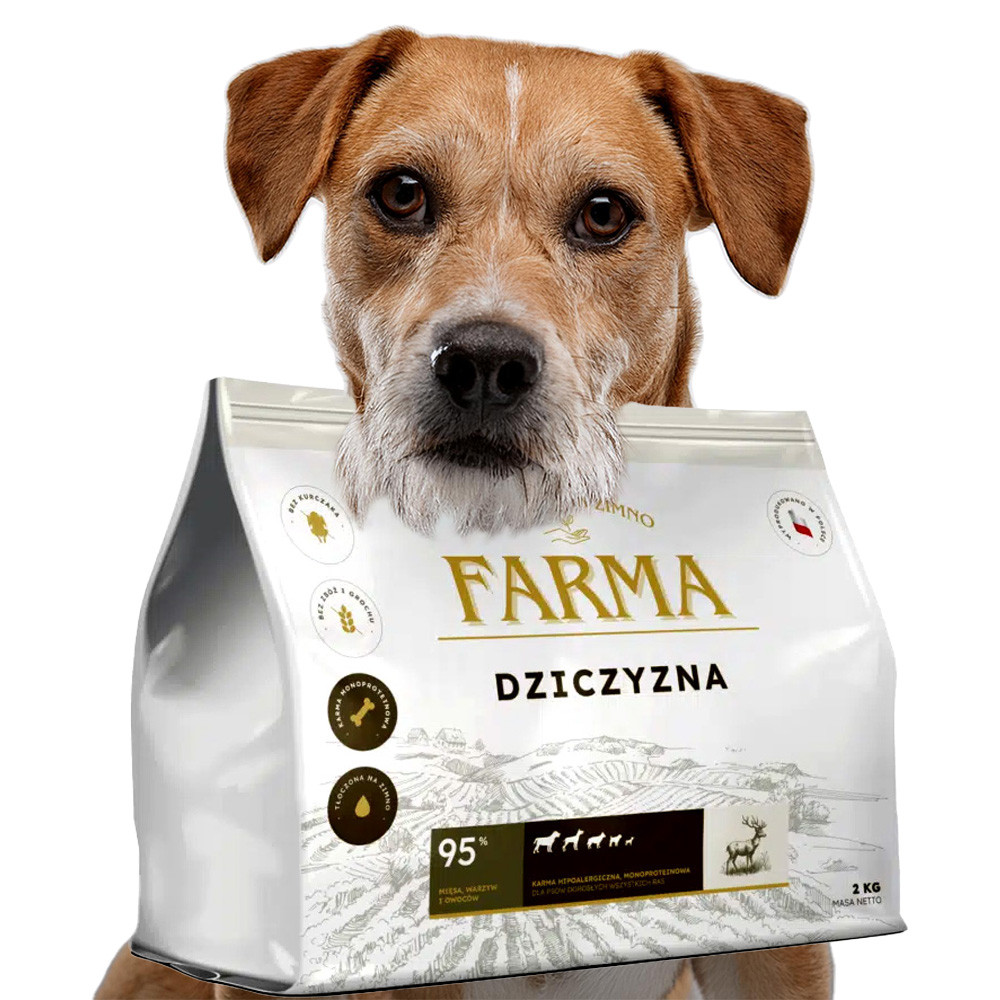 Farma Adult zvěřina suché krmivo lisované za studena 2 kg