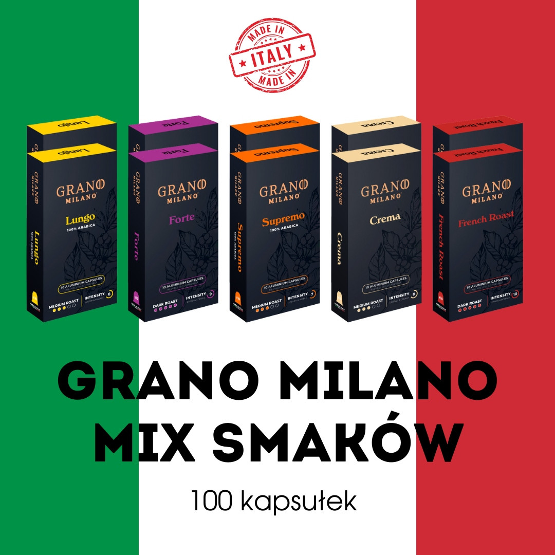 Mix Chutí Grano Milano 100 ks kapsle pro Nespresso