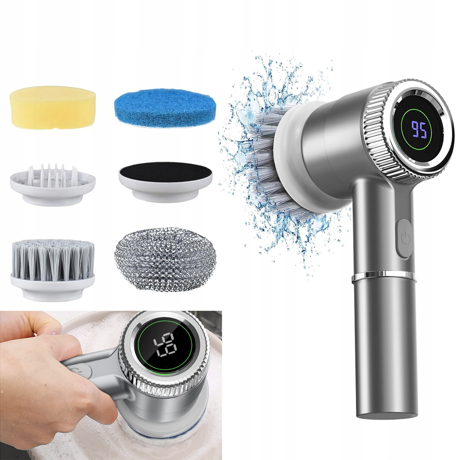 Elektrický Čisticí Kartáč Rotační Led Kartáč IPX7 Usb-c Pro Čištění