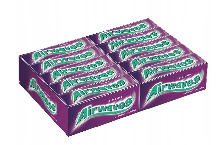 Airwaves Cool Cassis Žvýkačka bez cukru 14 g x 30 kusů