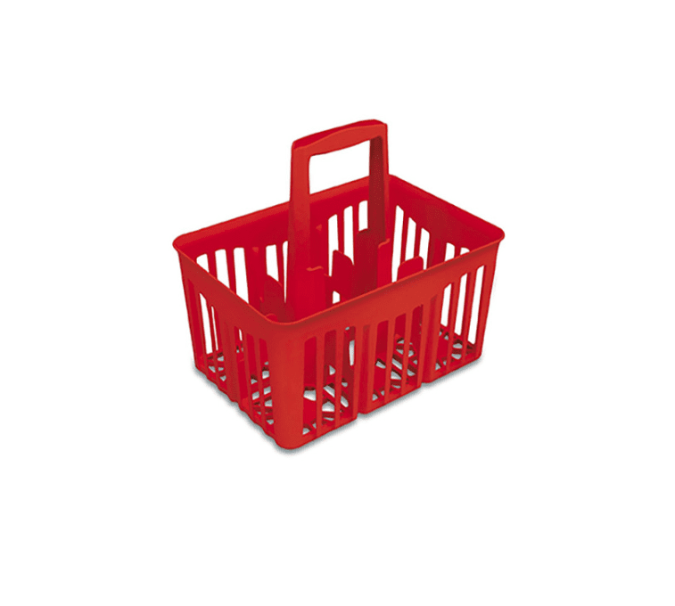 Přepravka na 6 láhví s držákem červená