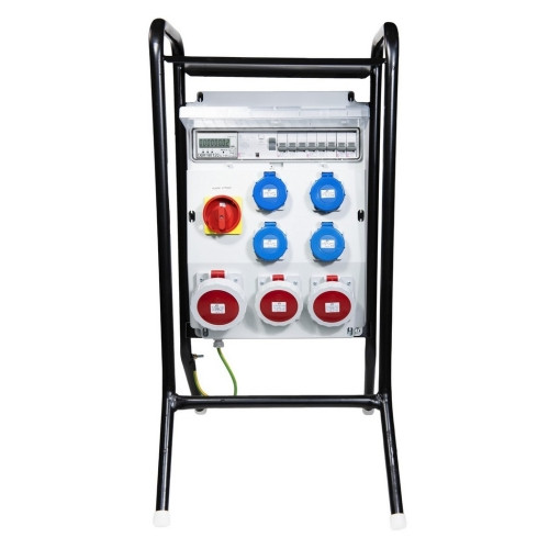 Staveništní rozvaděč s elektroměrem ETI EDS16S RCD 4/3 16/32/VYP/E B+C vypínač chránič 63/003A zásuvky 1x32A 5p 2x16A 5p 4x230V