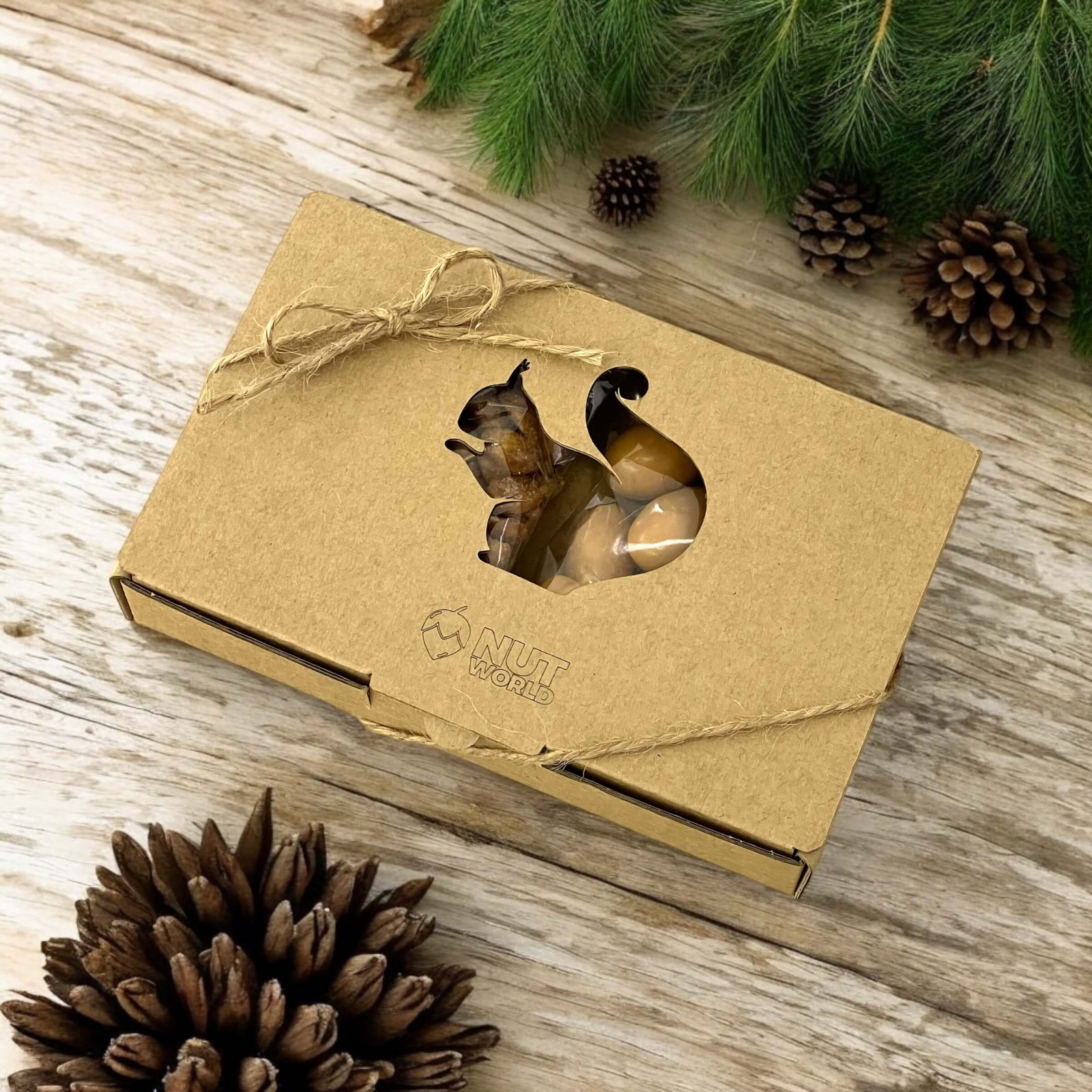 Nutworld.cz Dárková ořechová krabička 2x50g VEVERKA