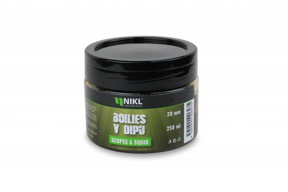 Nikl Boilies v dipu Scopex & Squid 250g - 20mm