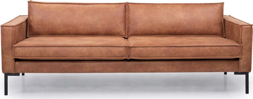 Hnědá pohovka z imitace kůže 216 cm Rate - Scandic