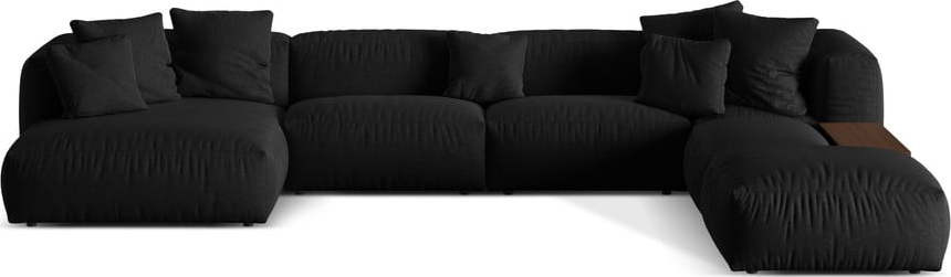 Černá modulární rohová pohovka (pravý roh/do