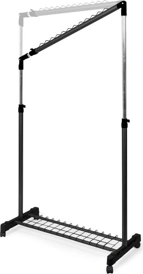 Černý kovový teleskopický pojízdný stojan na oblečení Under Stairs – Compactor