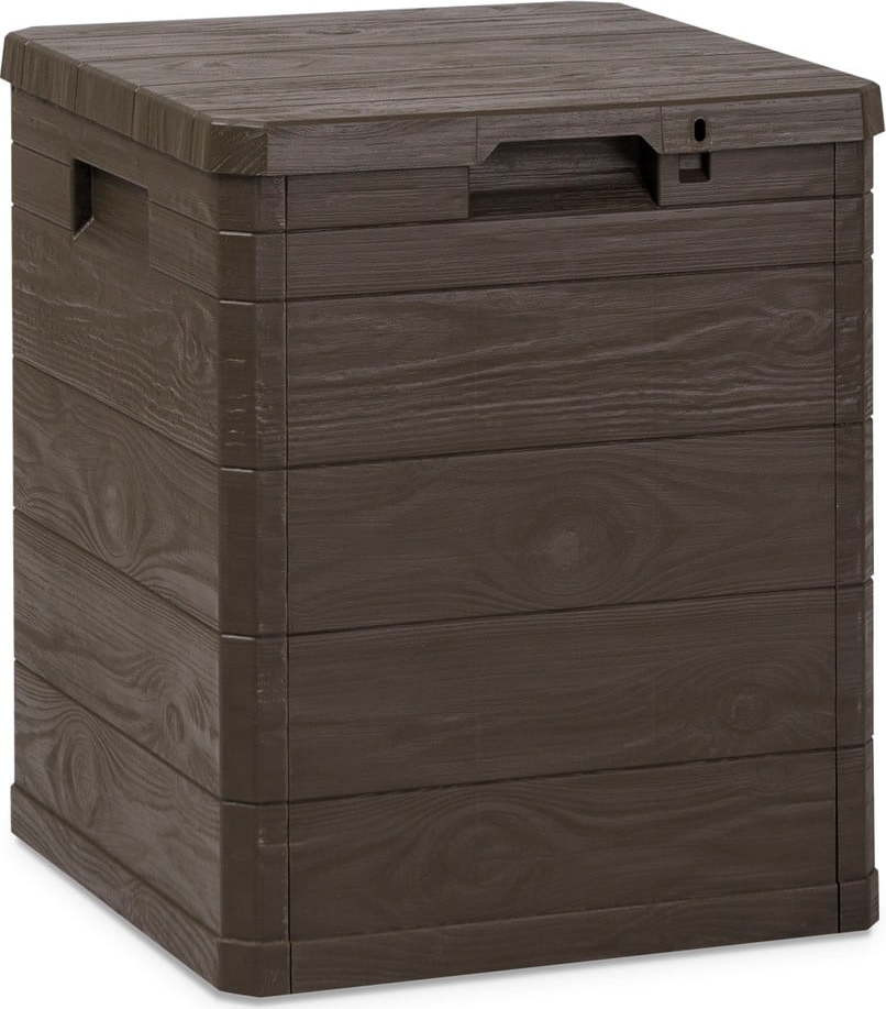 Tmavě hnědý zahradní úložný box Woodys – Toomax