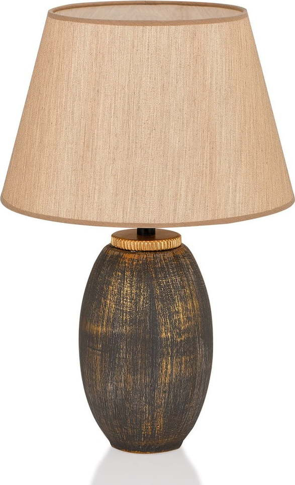 Šedo-béžová stolní lampa s textilním stínidlem (výška 46 cm) – Opviq lights