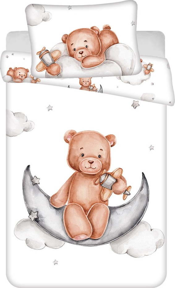 Bavlněné dětské povlečení do postýlky 100x135 cm Medvídek 