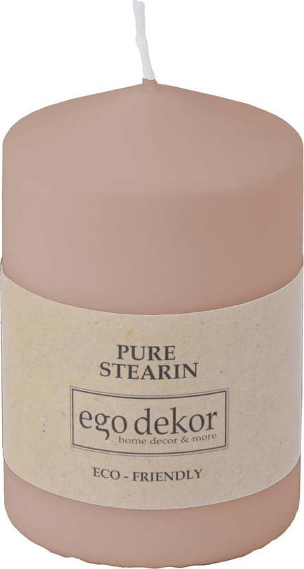 Pudrově růžová svíčka Eco candles by Ego dekor Top, doba hoření 25 h