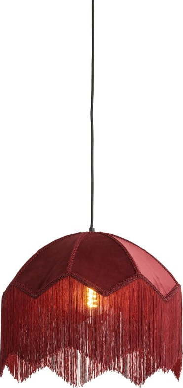 Vínové závěsné svítidlo s textilním stínidlem ø 40 cm Malacia – Light & Living