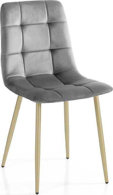 Šedé sametové jídelní židle v sadě 2 ks Faffy – Tomasucci