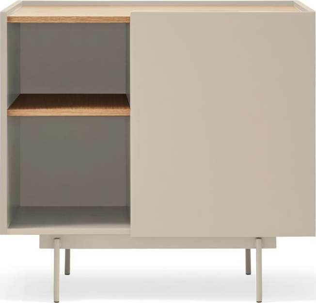 Nízká komoda v dekoru dubu v béžovo-přírodní barvě 90x78 cm Otto – Teulat