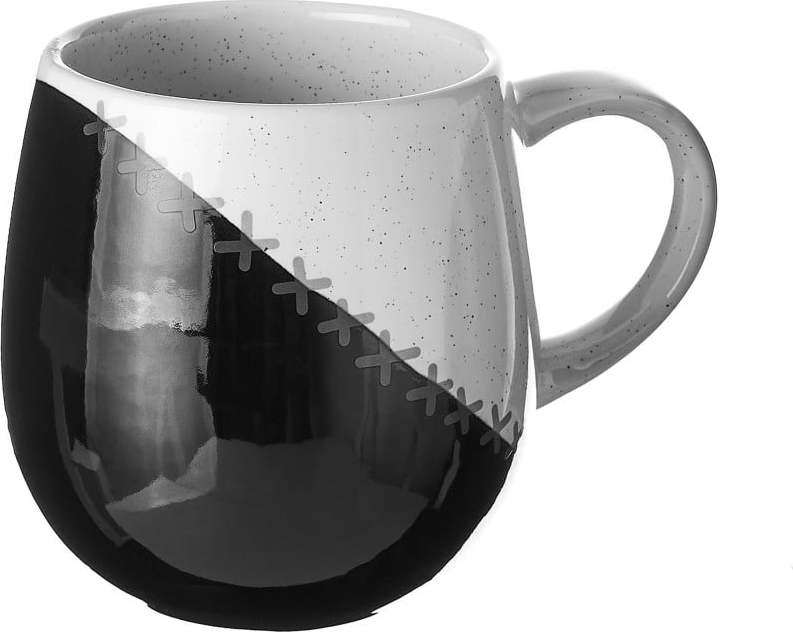 Černo-šedý kameninový hrnek Casa Selección, 0,5 l