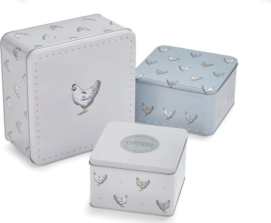 Ocelové dózy na cukroví v sadě 3 ks Farmers Kitchen – Cooksmart ®