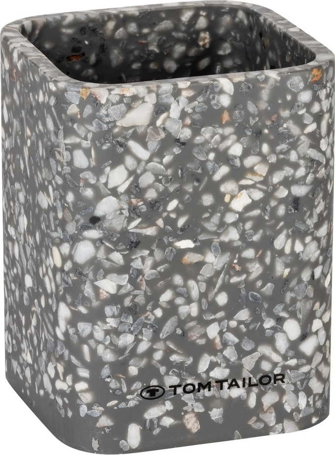 Šedý kelímek na zubní kartáčky z polyresinu Tom Tailor T-Terrazzo – Wenko