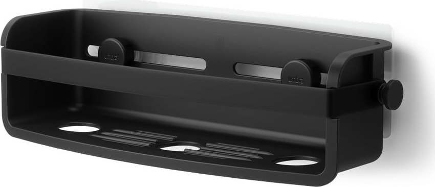 Černá plastová koupelnová polička bez vrtání Flex Adhesive – Umbra