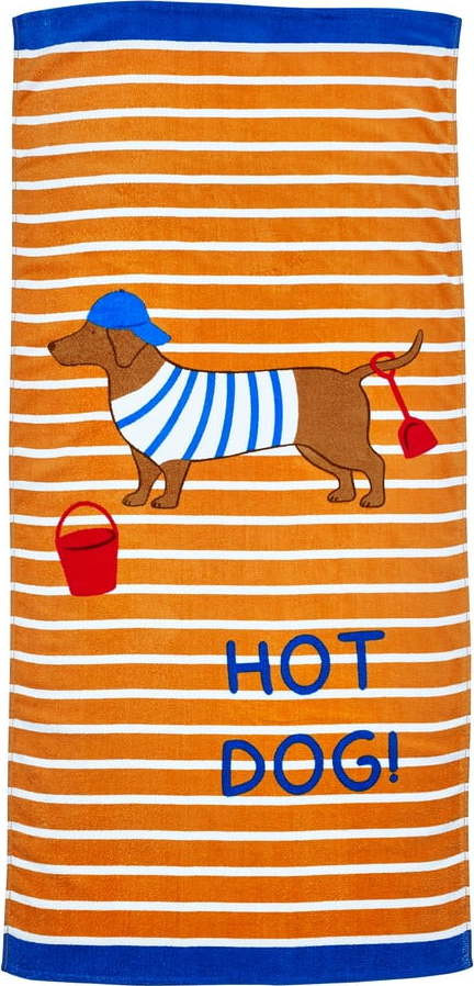 Oranžová bavlněná plážová osuška 76x160 cm Hot Dog – Catherine Lansfield