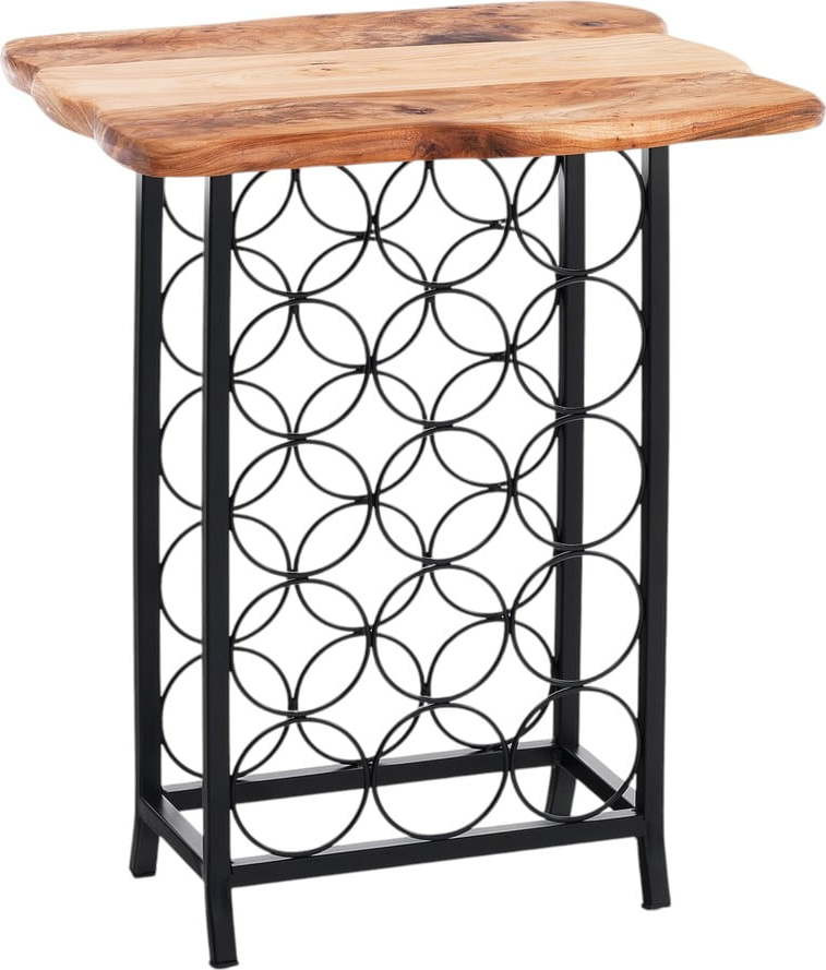 Kovový regál na víno v černo-přírodní barvě počet lahví 15 46x56x35,5 cm Ras – Tomasucci