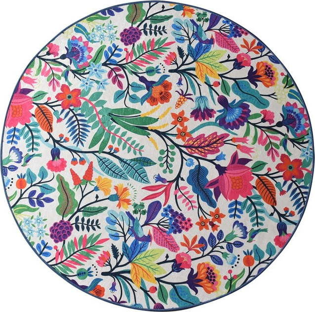 Koupelnová předložka Foutastic Wild Garden Circle, ø 100 cm