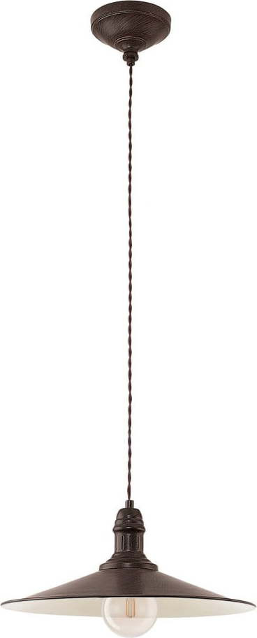 Tmavě hnědé závěsné svítidlo s kovovým stínidlem ø 36 cm STOCKBURY – EGLO