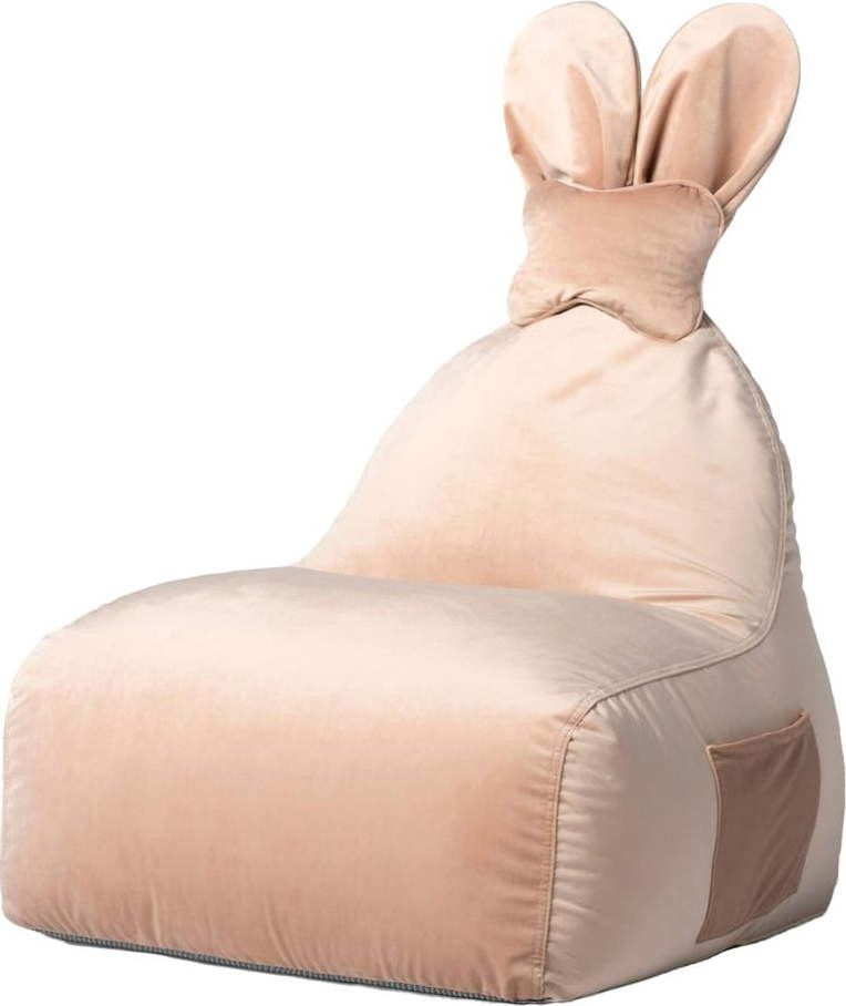 Světle růžový dětský sedací vak Funny Bunny – The Brooklyn Kids