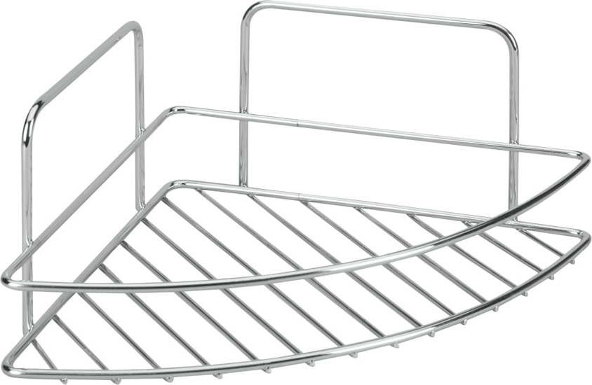 Ocelová koupelnová polička v leskle stříbrné barvě Luxy – Metaltex