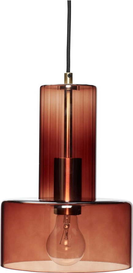 Hnědé stmívatelné závěsné svítidlo se skleněným stínidlem ø 20 cm Ripple – Hübsch