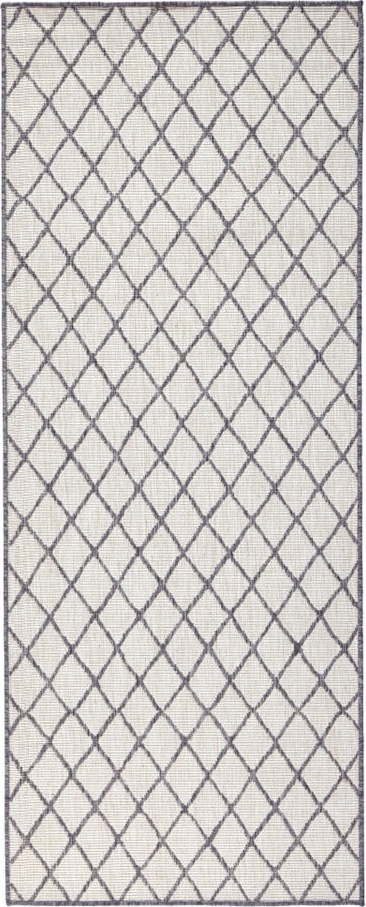Šedo-krémový venkovní koberec NORTHRUGS Malaga, 80 x 250 cm