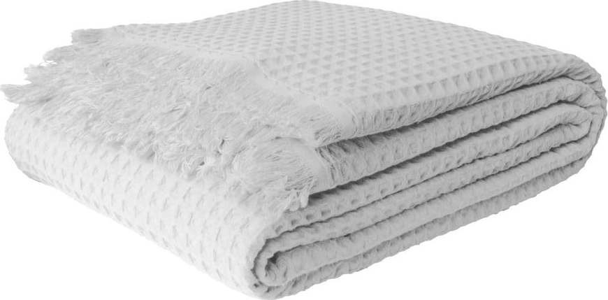 Bílý bavlněný přehoz 140x200 cm Waffle – Mijolnir