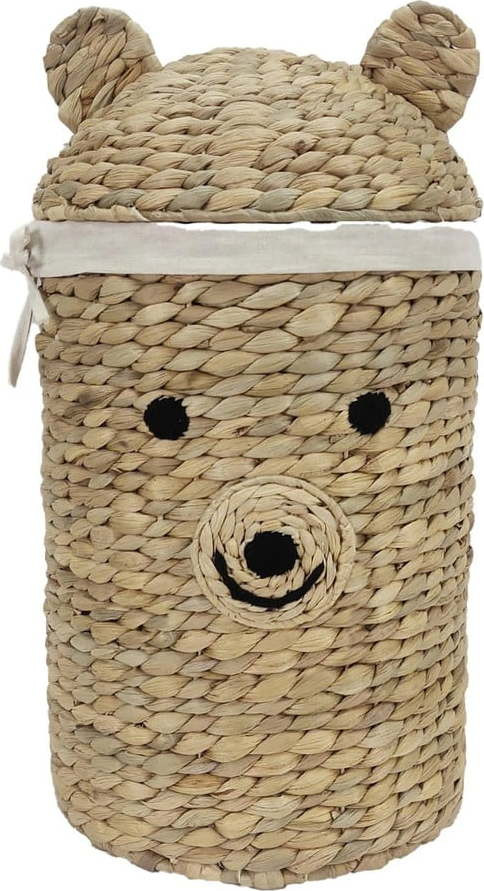 Dětský koš na hračky z vodního hyacintu v přírodní barvě ø 30x56 cm Bear – Compactor