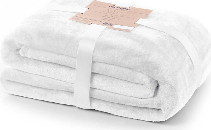 Bílý pléd DecoKing Mic, 150 x 200 cm