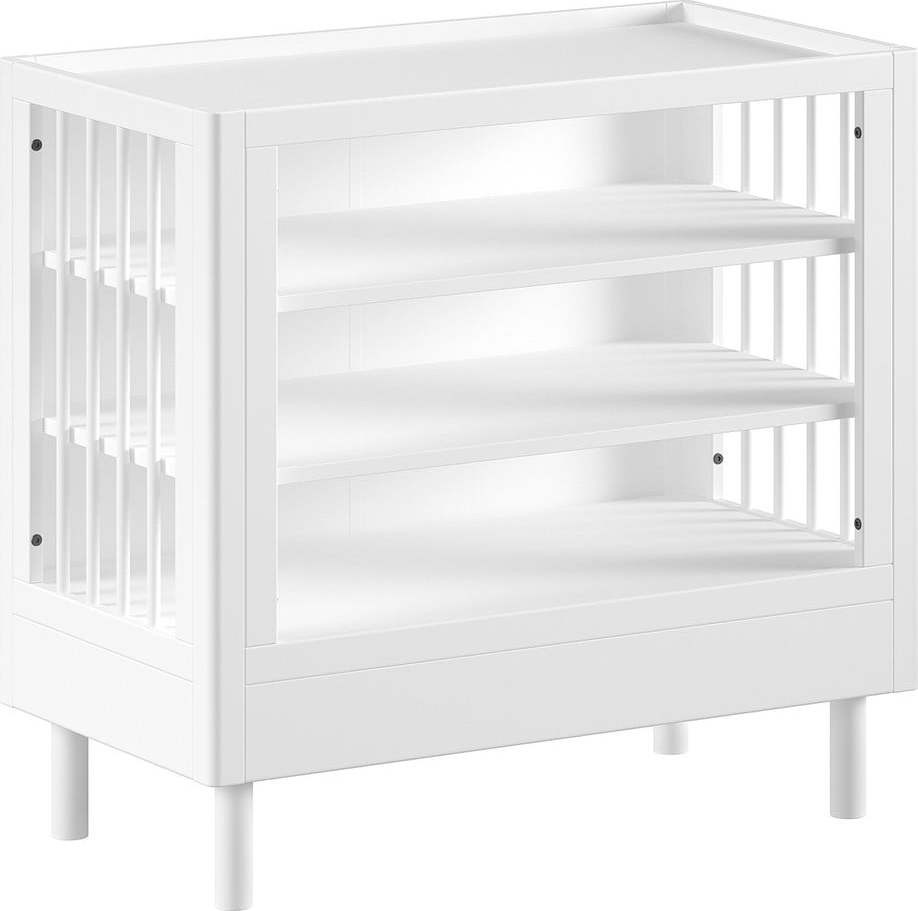 Bílá dětská komoda z bukového dřeva s přebalovacím pultem 100x95x55 cm Forrest – Vipack