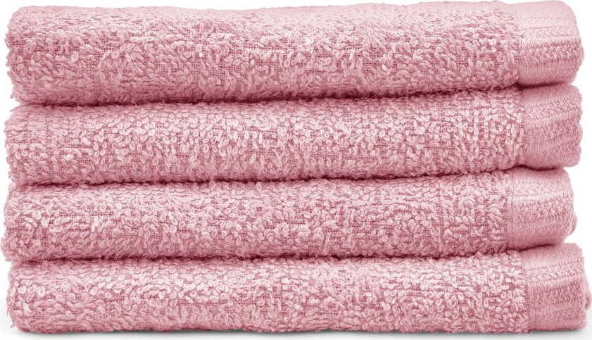Růžové rychleschnoucí bavlněné ručníky v sadě 4 ks 30x30 cm Quick Dry – Catherine Lansfield