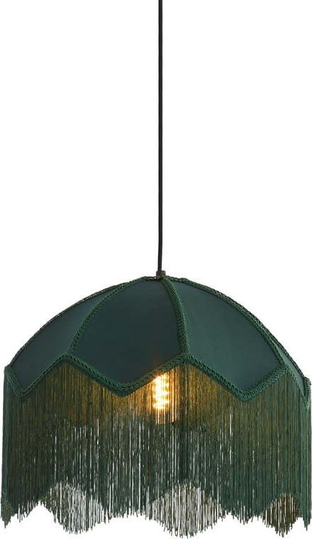Závěsné svítidlo v petrolejové barvě s textilním stínidlem ø 40 cm Malacia – Light & Living